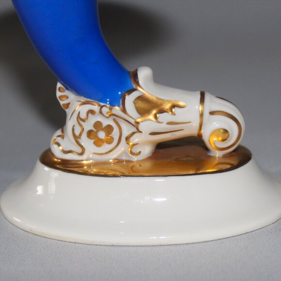 Porcelain Cornucopia Horn of Plenty | Czechoslovakia Porcelain Vases - Picture 8 of 9